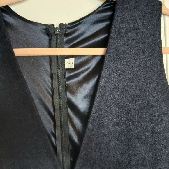 coco Wool Navy Pinafore Dress - Picture 3 of 5